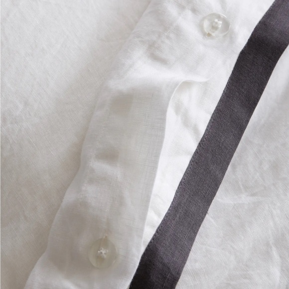 NEW Quince bedding. King/cal King. European Linen Contrast Flange Duvet set - Picture 3 of 8